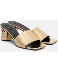 Givenchy - Tape 65 Mirrored Leather Mules - Lyst