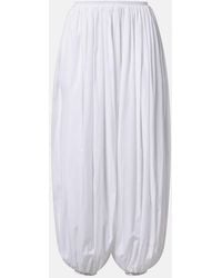 Alaïa - Striped Cotton Poplin Balloon Pants - Lyst