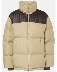 Bottega Veneta - Daunenjacke Intrecciato Mit Leder - Lyst