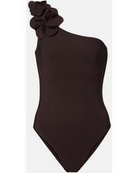 Karla Colletto - Tess One-Shoulder Floral-Applique Swimsuit - Lyst