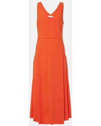 Vince - Linen-Blend Midi Dress - Lyst