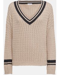 Brunello Cucinelli - Verzierter Pullover aus einem Baumwollgemisch - Lyst