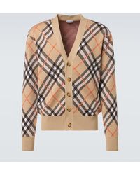 Burberry - Cardigan Check Aus Einem Wollgemisch - Lyst