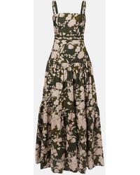 Agua Bendita - Lima Floral Linen Maxi Dress - Lyst