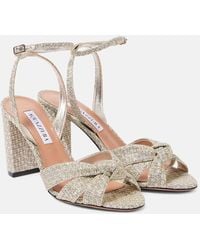 Aquazzura - Nina 85 Tweed Sandals - Lyst
