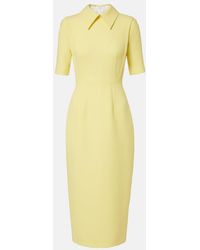 Emilia Wickstead - Valletta Wool Crepe Midi Dress - Lyst