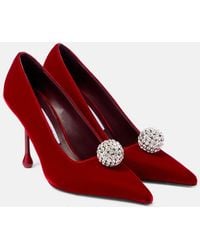 Jimmy Choo - Salones Orb 95 De Terciopelo Adornados - Lyst