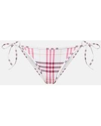 Burberry - Check Bikini Bottoms - Lyst