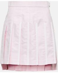 Thom Browne - Minifalda de algodon plisada con 4-Bar - Lyst