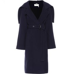 Chloé Abrigo de lana con cinturón - Azul
