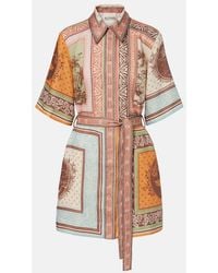 ALÉMAIS - Alberta Printed Linen Shirt Dress - Lyst