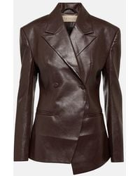 AYA MUSE - Mille Double-breasted Faux Leather Blazer - Lyst