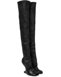 Rick Owens Cantilever Leather Over-the-knee Boots - Black