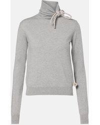Area - Verzierter Rollkragenpullover Aus Baumwolle Und Kaschmir - Lyst