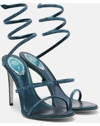 Rene Caovilla - Sandalen Cleo 105 Aus Satin Mit Kristallen - Lyst