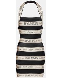 Balmain - Short Dress With Open Back - Lyst