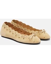 Isabel Marant - Balfy Bow-Detail Suede Ballet Flats - Lyst