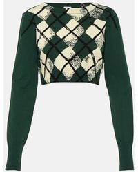 Burberry - Pull En Maille Fine À Coupe Crop - Lyst