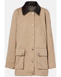 Brunello Cucinelli - Leather-Trimmed Cotton And Linen Jacket - Lyst