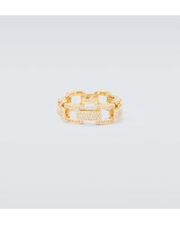 SHAY - Deco Link 18kt Gold Ring With Diamonds - Lyst