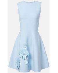 Oscar de la Renta - Vestido Corto Con Aplique Floral Y Lentejuelas - Lyst
