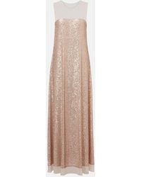Norma Kamali - Floral-Applique Sequined Gown - Lyst
