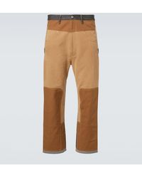 Junya Watanabe - Gerade Hose Aus Denim Und Veloursleder - Lyst