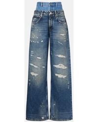 Dolce & Gabbana - Distressed Layered High-Rise Wide-Leg Jeans - Lyst