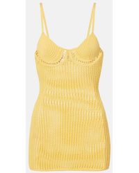 The Attico - Vestido Corto De Croche Y Mezcla De Algodon - Lyst