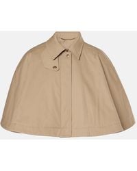 Chloé - Cape Courte En Gabardine De Coton - Lyst
