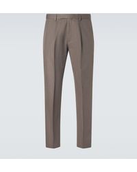 ZEGNA - Cotton And Linen Straight Pants - Lyst