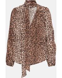 RIXO London - Moss Leopard-print Silk Blouse - Lyst