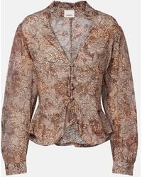 Isabel Marant - Celeny Printed Cotton Voile Blouse - Lyst