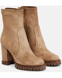 Gianvito Rossi - Ankle Boots Timber aus Veloursleder - Lyst