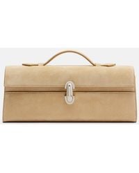 SAVETTE - Symmetry Slim Suede Top-Handle Bag - Lyst
