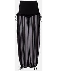 Nensi Dojaka - Weite Hose Aus Seide Mit Mesh - Lyst