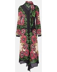 La DoubleJ - Karis Floral Midi Dress - Lyst