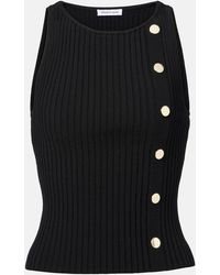 Veronica Beard - Nelson Embellished Ribbed-Knit Top - Lyst