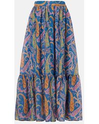 Etro - Paisley Cotton And Silk Maxi Skirt - Lyst