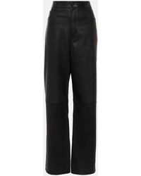 Wardrobe NYC - Pantalones anchos de piel de tiro alto - Lyst