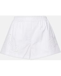 Versace - Sangallo Embroidered Cotton Poplin Shorts - Lyst