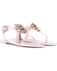 Dolce & Gabbana Verzierte Sandalen mit Leder - Pink