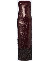 La Fuori - Sequined Bustier Gown - Lyst