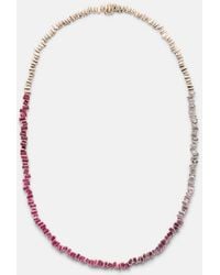 Suzanne Kalan - Bold 18Kt Rose Tennis Necklace With Sapphires And Diamonds - Lyst