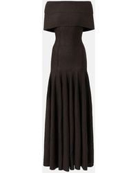 KHAITE - Ava Off-Shoulder Wool-Blend Maxi Dress - Lyst
