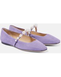 Jimmy Choo - Ballerines Ade En Daim A Ornements - Lyst
