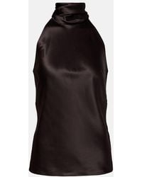 Ralph Lauren - Chilton Halterneck Silk-Blend Top - Lyst