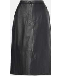Yves Salomon - Leather Midi Skirt - Lyst