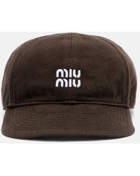 Miu Miu - Logo Cotton Baseball Cap - Lyst