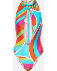 Emilio Pucci - Printed Cutout Swimsuit - Lyst